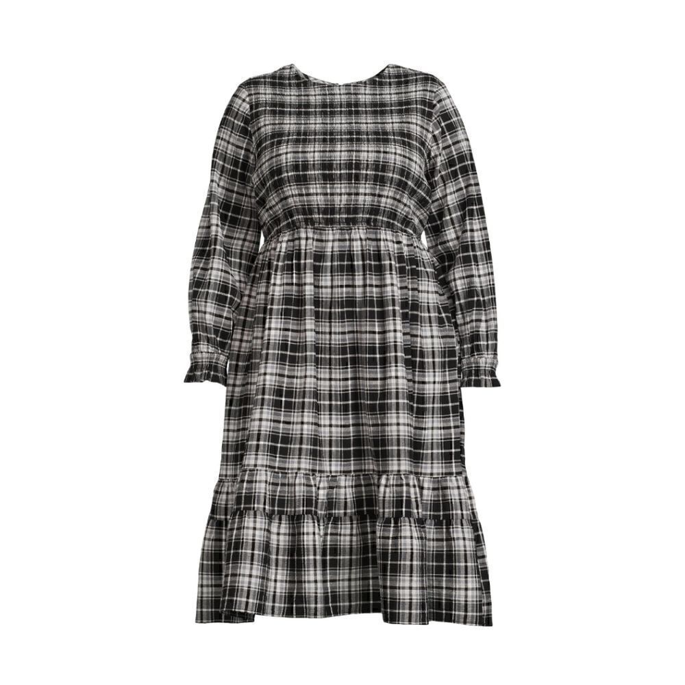 Nwt Terra & Sky Women's Plus Size Tiered Peasant Midi Dress, Cotton 100%